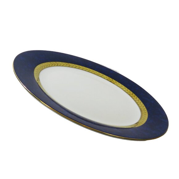 TWO (2) RETRONEU IMPERIAL COLLECTION '95 Blue 22K Gold Band 7.5" Salad Plates - Picture 4 of 8